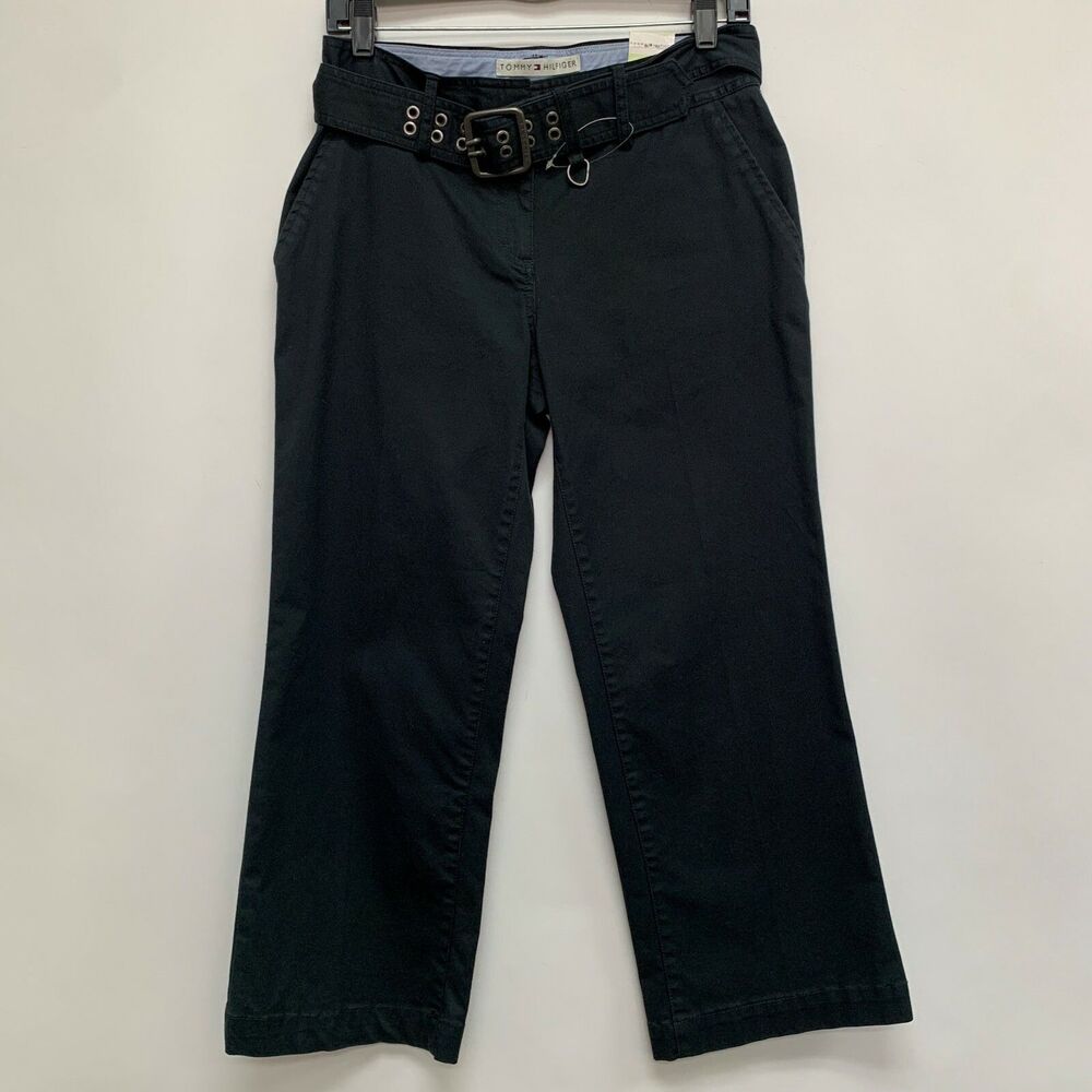 Tommy Hilfiger Janie Fit Stretch Women's Pants 4 Black Cropped NWT
